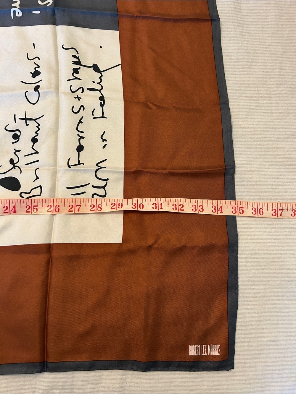 Robert Lee Morris Rust Brown & Gray Scarf - Picture 4 of 9